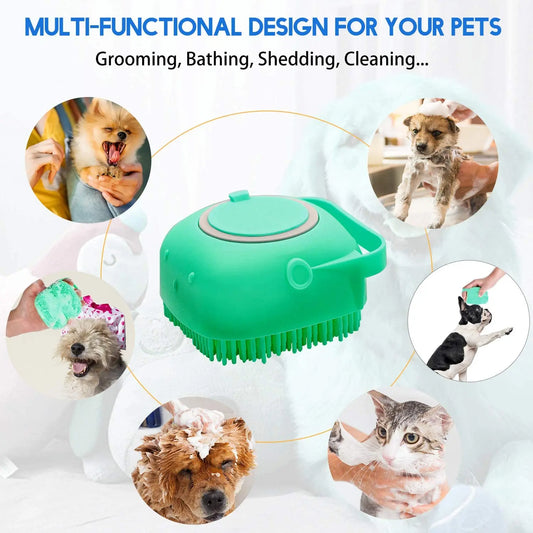 Pets Dogs Shampoo Massager Brush Cats Massage Comb Grooming Scrubber Shower Brush Cleaning Supplies Dogs Wash Supplies Pet Items