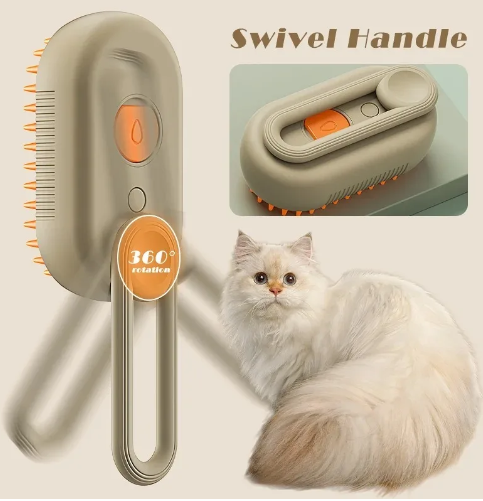 Pet Electric Steam Brush Cat Dog Cleaning Steamy Spray Massage Beauty Comb 3 In 1 Hair Removal Grooming Supplies Pet Accessories